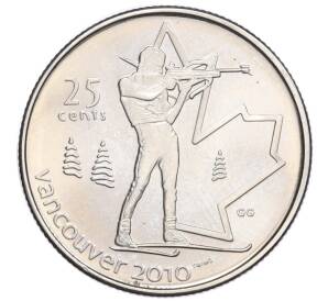 25 центов 2007 года Канада «XXI зимние Олимпийские Игры в Ванкувере 2010 — Биатлон»