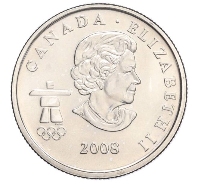 Монета 25 центов 2008 года Канада «XXI зимние Олимпийские Игры в Ванкувере 2010 — Фигурное катание» (Артикул K11-124837)