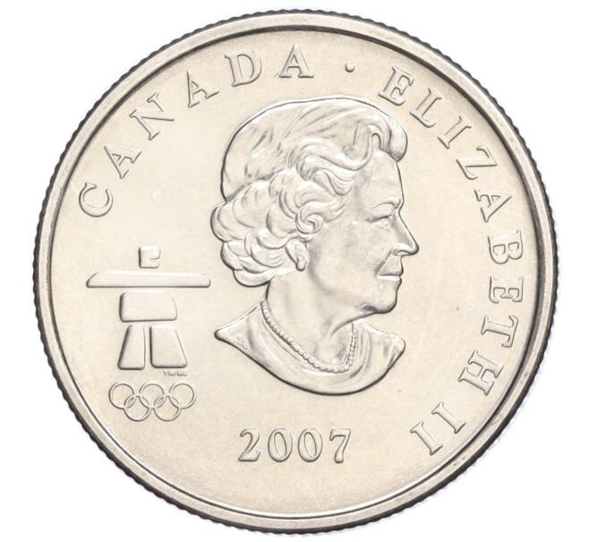 Монета 25 центов 2007 года Канада «XXI зимние Олимпийские Игры в Ванкувере 2010 — Керлинг» (Артикул K11-124838)