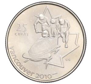 25 центов 2008 года Канада «XXI зимние Олимпийские Игры в Ванкувере 2010 — Бобслей»