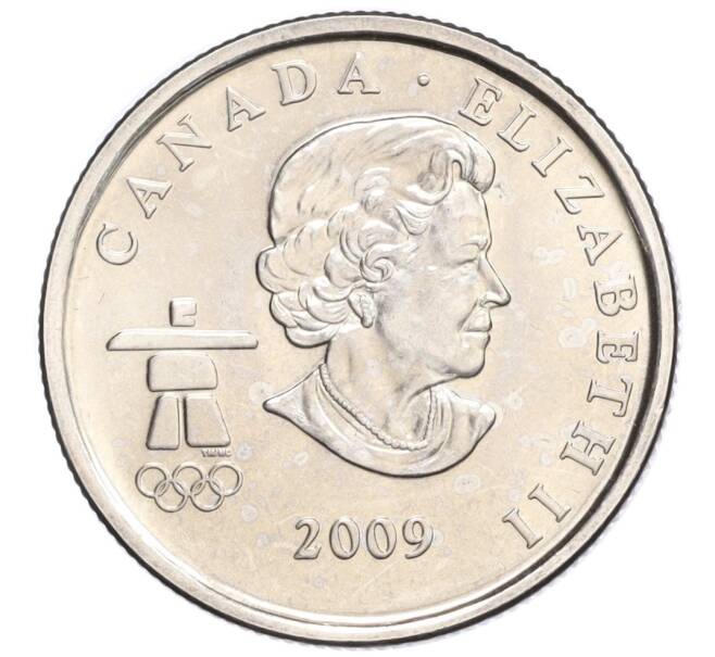 Монета 25 центов 2009 года Канада «XXI зимние Олимпийские Игры в Ванкувер 2010 — Конькобежный спорт» (Артикул K11-124841)