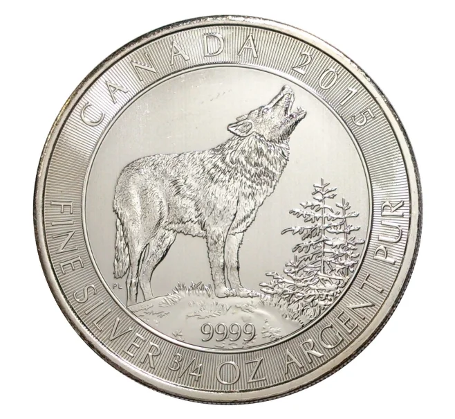 Монета 2 доллара 2015 года Канада — Серый волк (Артикул M2-6166)
