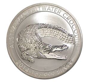 1 доллар 2014 года Австралия — Гребнистый крокодил