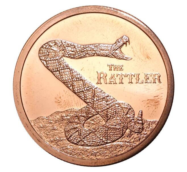 Монета 1 унция чистой меди «Гремучая змея» (Артикул M2-6177)