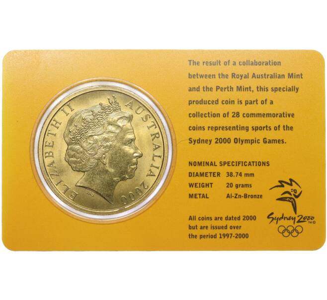 Монета 5 долларов 2000 года Австралия «Олимпийские игры в Сиднее — Фехтование» (в блистере) (Артикул T11-04723)