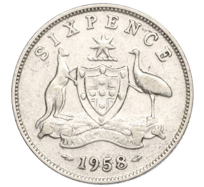 Монета 6 пенсов 1958 года Австралия (Артикул T11-04902)