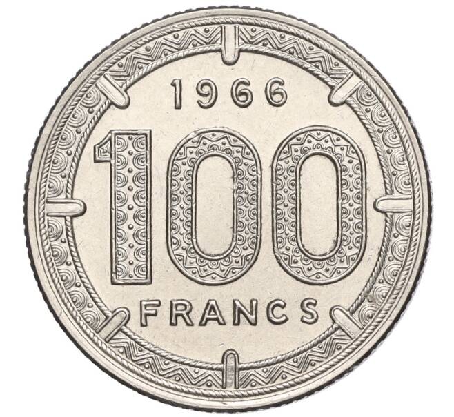 Монета 100 франков 1966 года Валютный союз Экваториальной Африки (Артикул T11-04913)