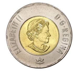 2 доллара 2017 года 150 лет Конфедерации Канада — Полярное сияние (цветная) — Фото №2