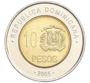 10 песо 2005 года Доминиканская республика
