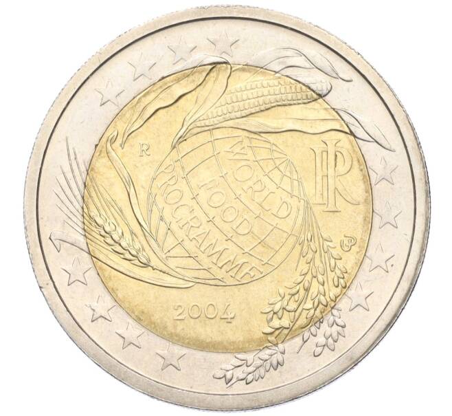 Монета 2 евро 2004 года Италия «50 лет Всемирной Продовольственной программы» (Артикул T11-05080)