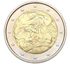 2 евро 2008 года Италия «60 лет Всеобщей Декларации Прав Человека»