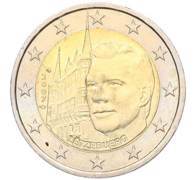 Монета 2 евро 2007 года Люксембург «Замки Люксембурга — Дворец Великих герцогов» (Артикул T11-05088)