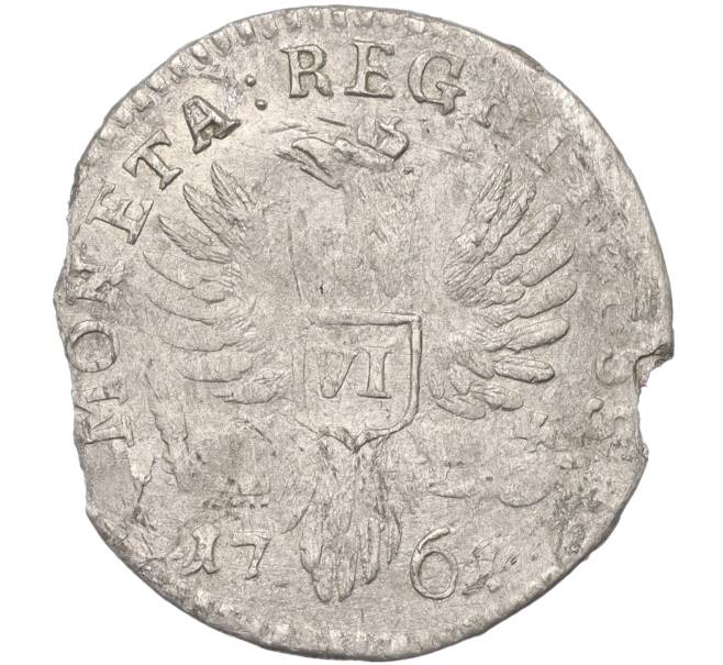 Монета 6 грошей 1761 года Для Пруссии (Артикул K12-00140)