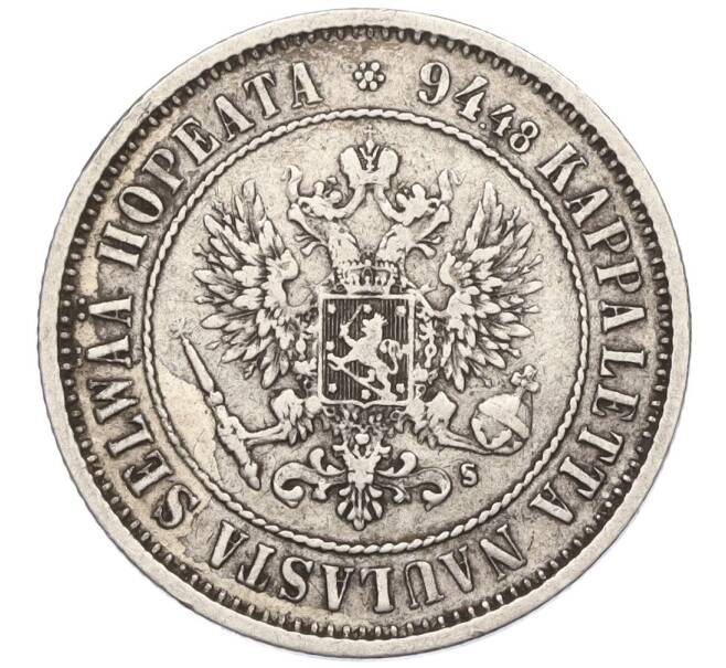 Монета 1 марка 1874 года Русская Финляндия (Артикул K12-00186)