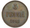 Монета 5 пенни 1901 года Русская Финляндия (Артикул K12-00212)
