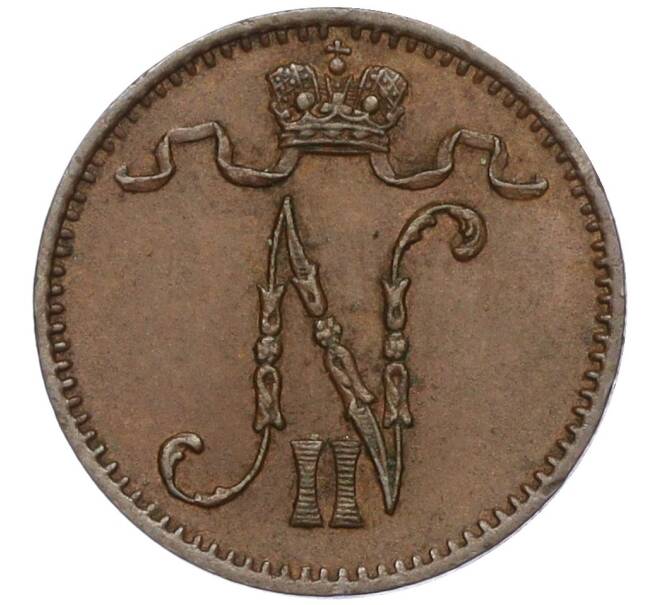 Монета 1 пенни 1900 года Русская Финляндия (Артикул K12-00225)
