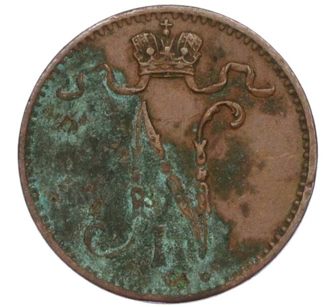 Монета 1 пенни 1908 года Русская Финляндия (Артикул K12-00230)