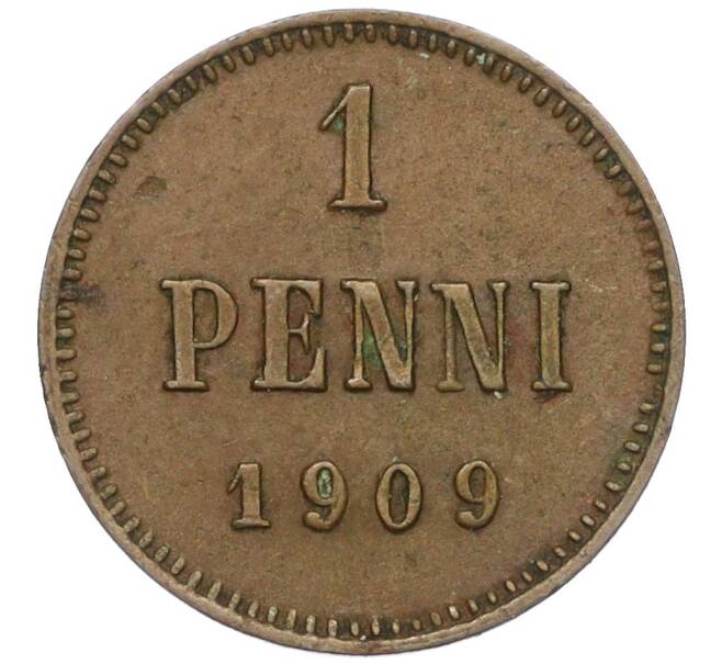 Монета 1 пенни 1909 года Русская Финляндия (Артикул K12-00231)