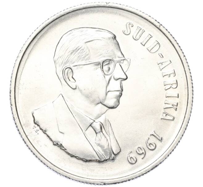 Монета 1 рэнд 1969 года ЮАР «Окончание президентства Теофилуса Денгеса» (SUID-AFRIKA) (Артикул M2-73138)
