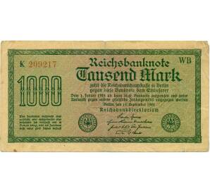 1000 марок 1922 года Германия