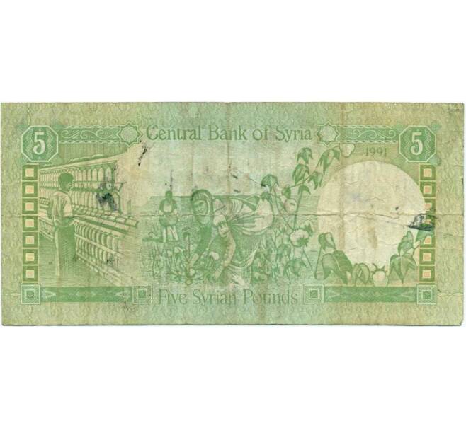 Банкнота 5 фунтов 1991 года Сирия (Артикул T11-05501)