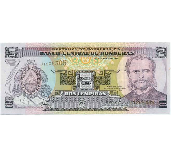 Банкнота 2 лемпиры 1998 года Гондурас (Артикул T11-05576)