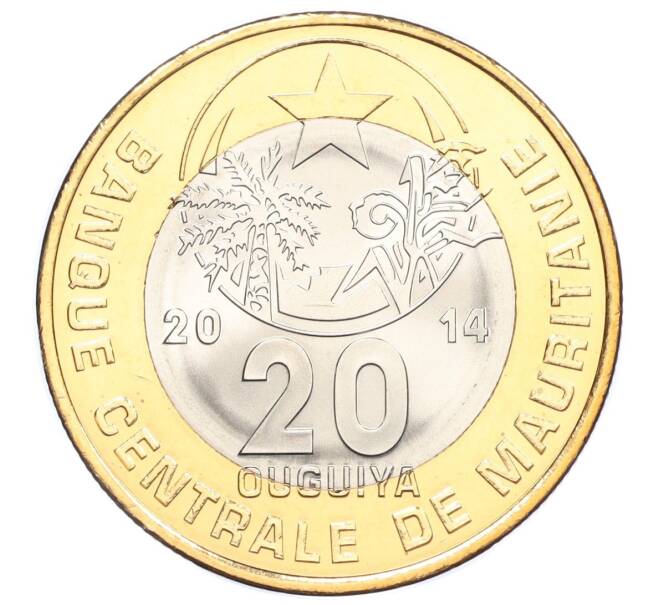 Монета 20 угий 2014 года Мавритания (Артикул M2-73290)