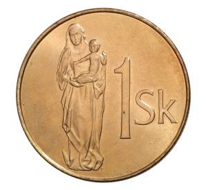 1 крона 2007 года Словакия — Фото №2