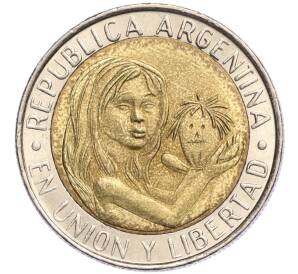 1 песо 1996 года Аргентина «50 лет ЮНИСЕФ»