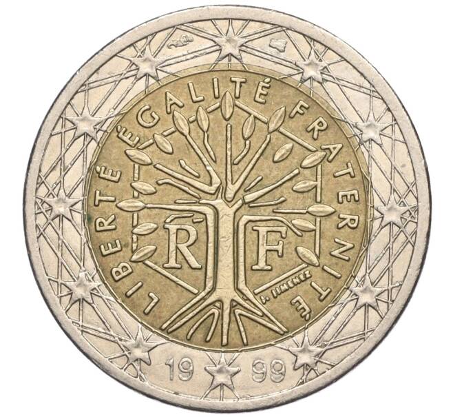 Монета 2 евро 1999 года Франция (Артикул T11-06044)