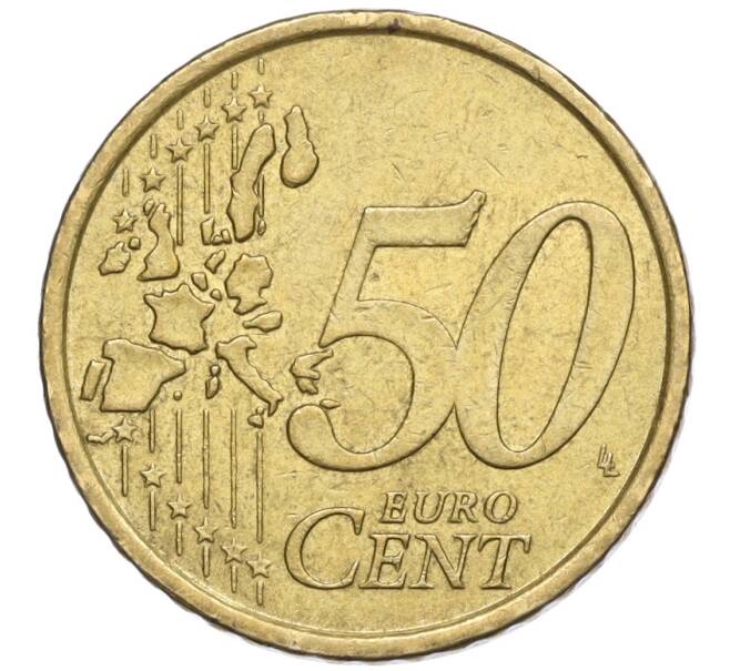 Монета 50 евроцентов 2002 года Италия (Артикул: T11-06081) — Фото №2