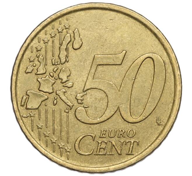 Монета 50 евроцентов 2002 года Италия (Артикул: T11-06084) — Фото №2