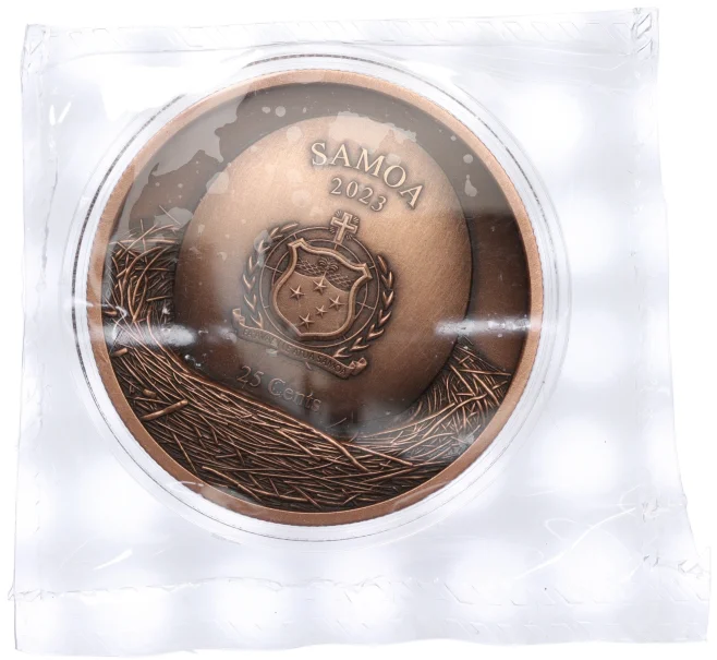 Монета 25 центов 2023 года Самоа «Серая неясыть» (Артикул M2-73358)