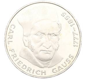5 марок 1977 года Западная Германия (ФРГ) «200 лет со дня рождения Карла Фридриха Гаусса»