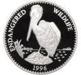 Монета 500 тугриков 1996 года Монголия «Вымирающие виды — Пеликан» (Артикул K12-01005)