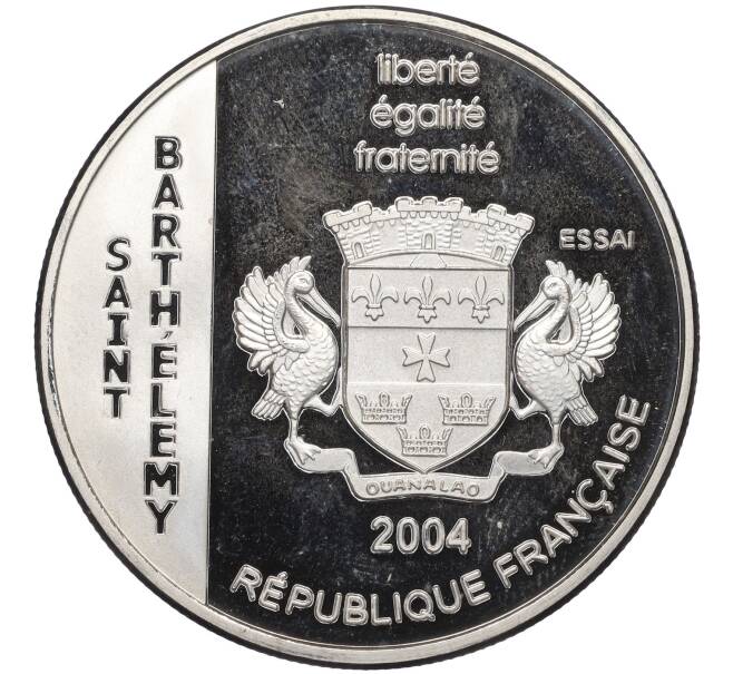 Монета 1 1/2 евро 2004 года Франция (Сен-Бартелеми) «Frigate Hermione» (Проба) (Артикул K12-01007)