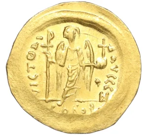 Солид 542-565 года Византийская империя — Юстиниан I (Монетный двор Константинополь)