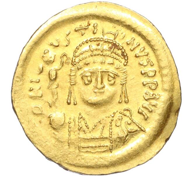 Монета Солид 567-578 года Византийская Империя — Юстин II (Монетный двор Константинополь) (Артикул M2-73521)