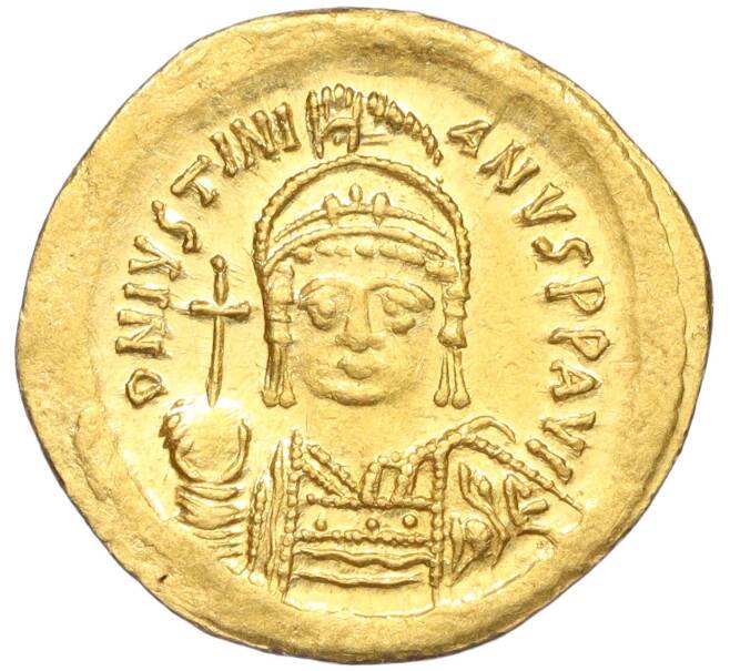 Монета Солид 542-565 года Византийская империя — Юстиниан I (Монетный двор Константинополь) (Артикул M2-73522)