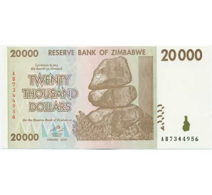 20000 долларов 2008 года Зимбабве