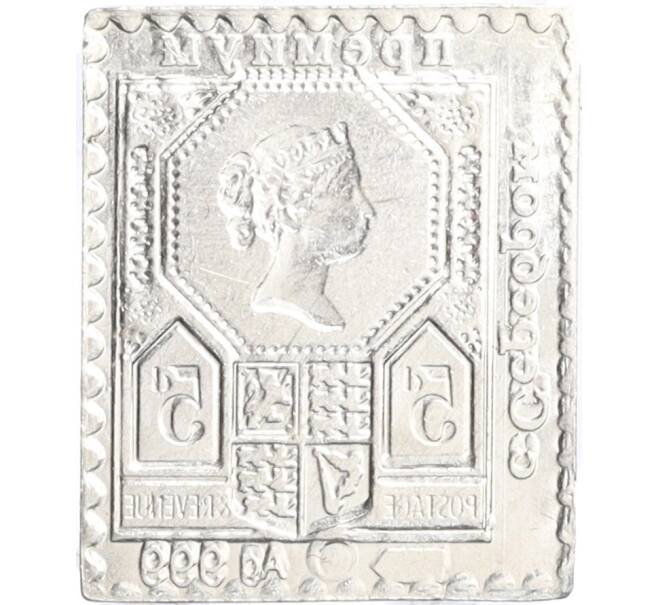 Водочный жетон торговой марки Премиум с Серебром «Почтовая марка Великобритании — 5 пенсов (НРГ)» (Артикул K12-01470)