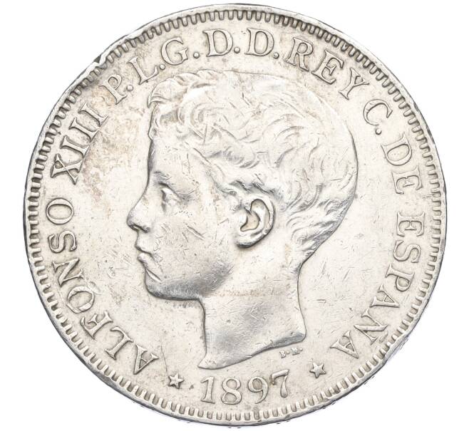 Монета 1 песо 1897 года Испанские Филиппины (Артикул K12-02216)