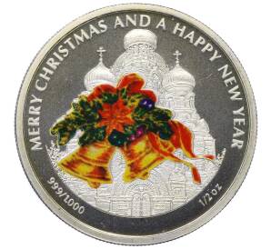 2 доллара 2010 года Либерия «Веселого Рождества и счастливого нового года — Колокольчики» (Proof)