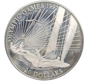 20 долларов 1992 года Кирибати «XXV Летние Олимпийские игры 1992 в Барселоне — Парусный спорт»