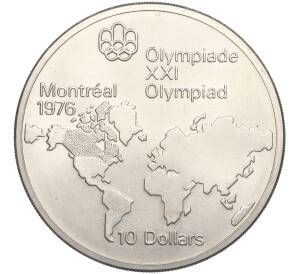 10 долларов 1973 года Канада «XXI летние Олимпийские Игры 1976 в Монреале — Карта мира»