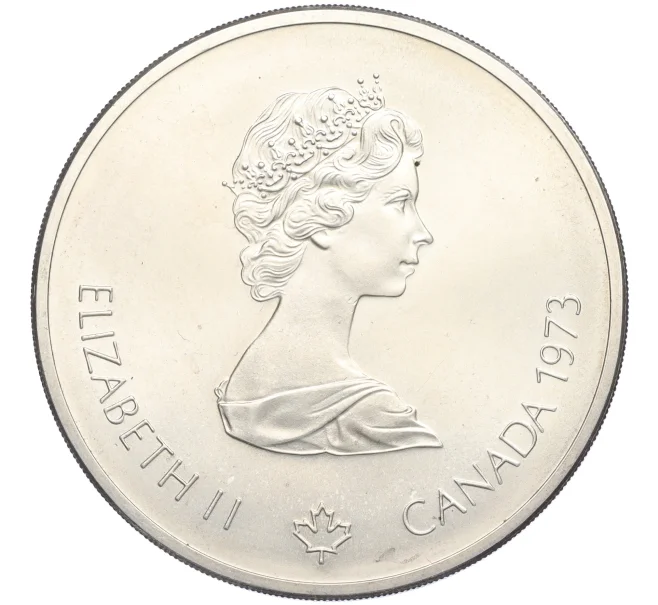 Монета 10 долларов 1973 года Канада «XXI летние Олимпийские Игры 1976 в Монреале — Карта мира» (Артикул K12-02868)