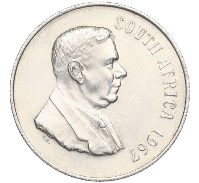 Монета 1 рэнд 1967 года ЮАР «Первая годовщина смерти Хендрика Фервурда» (SOUTH AFRICA) (Артикул K12-02888)
