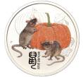 Монета 25 центов 2020 года Австралия «Китайский гороскоп — Год мыши» (Цветное покрытие) (Артикул M2-73529)