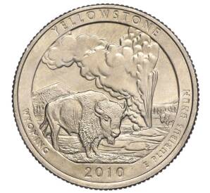 1/4 доллара (25 центов) 2010 года P США «Национальные парки — №2 Йеллоустонский национальный парк»