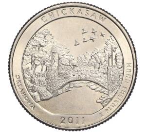 1/4 доллара (25 центов) 2011 года P США «Национальные парки — №10 Рекреационная зона Чикасо»